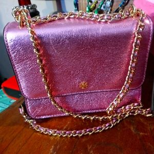 Tory Burch metallic over the shoulder bag